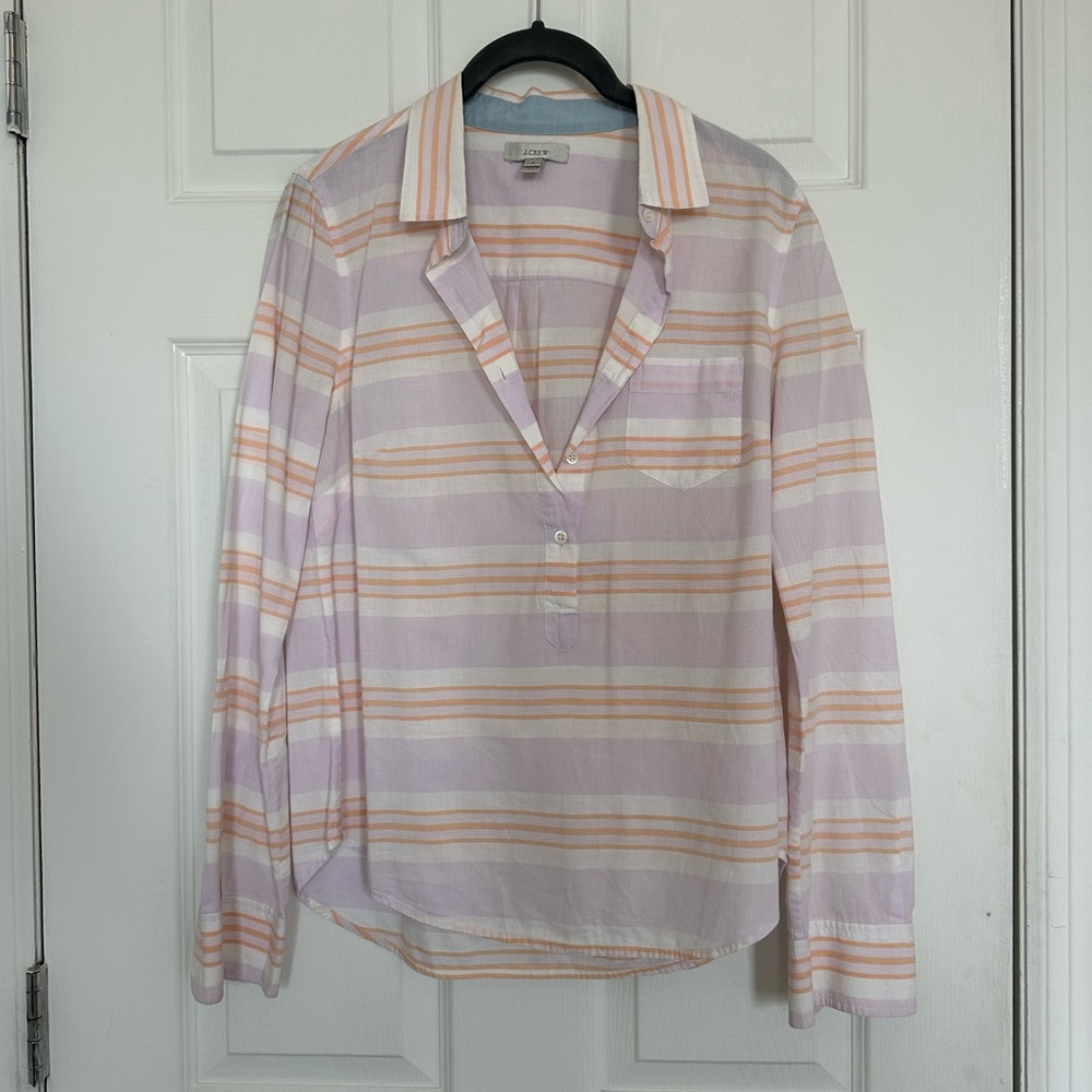 J. Crew Popover Striped Collared Shirt - Size 4